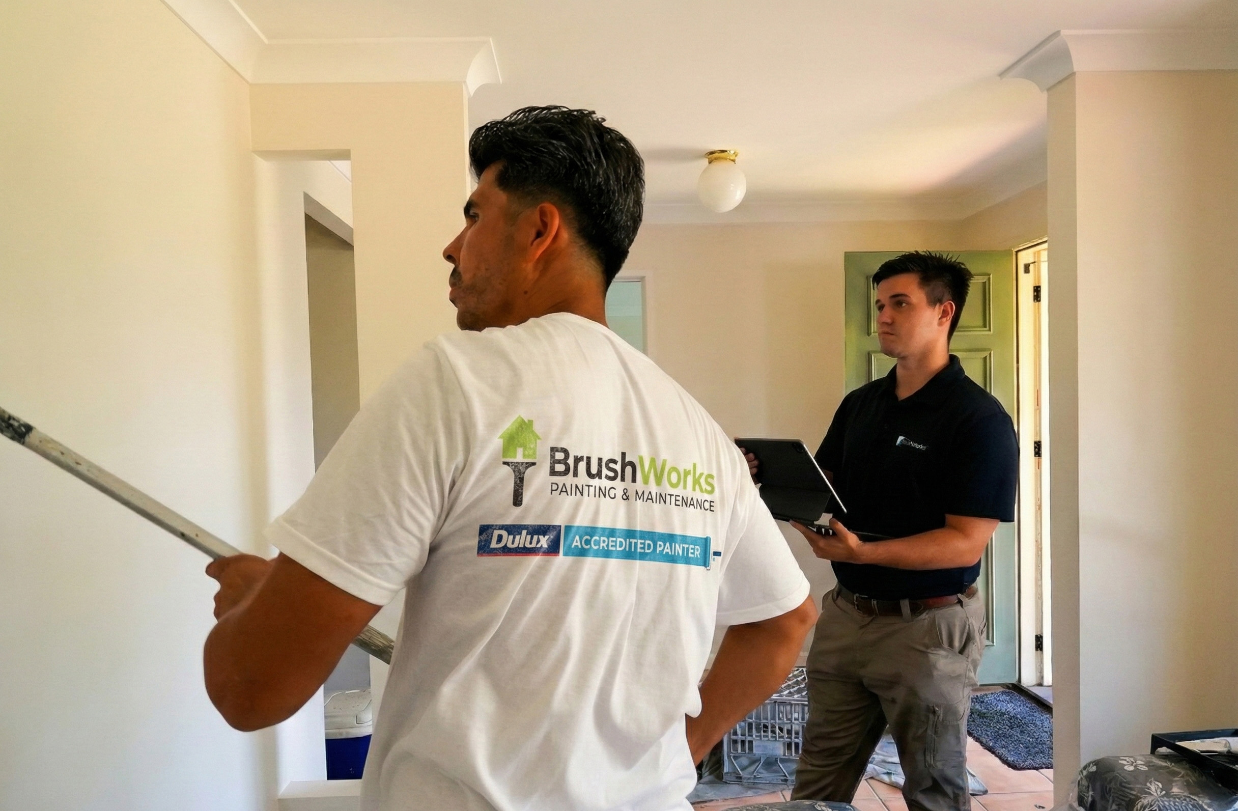 BrushWorks Dulux Accredited painters working inside a Sydney home